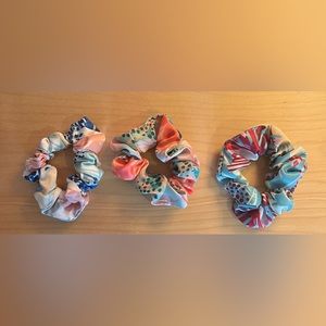 Set of 3 Silk printed scrunchies (Anthropologie)